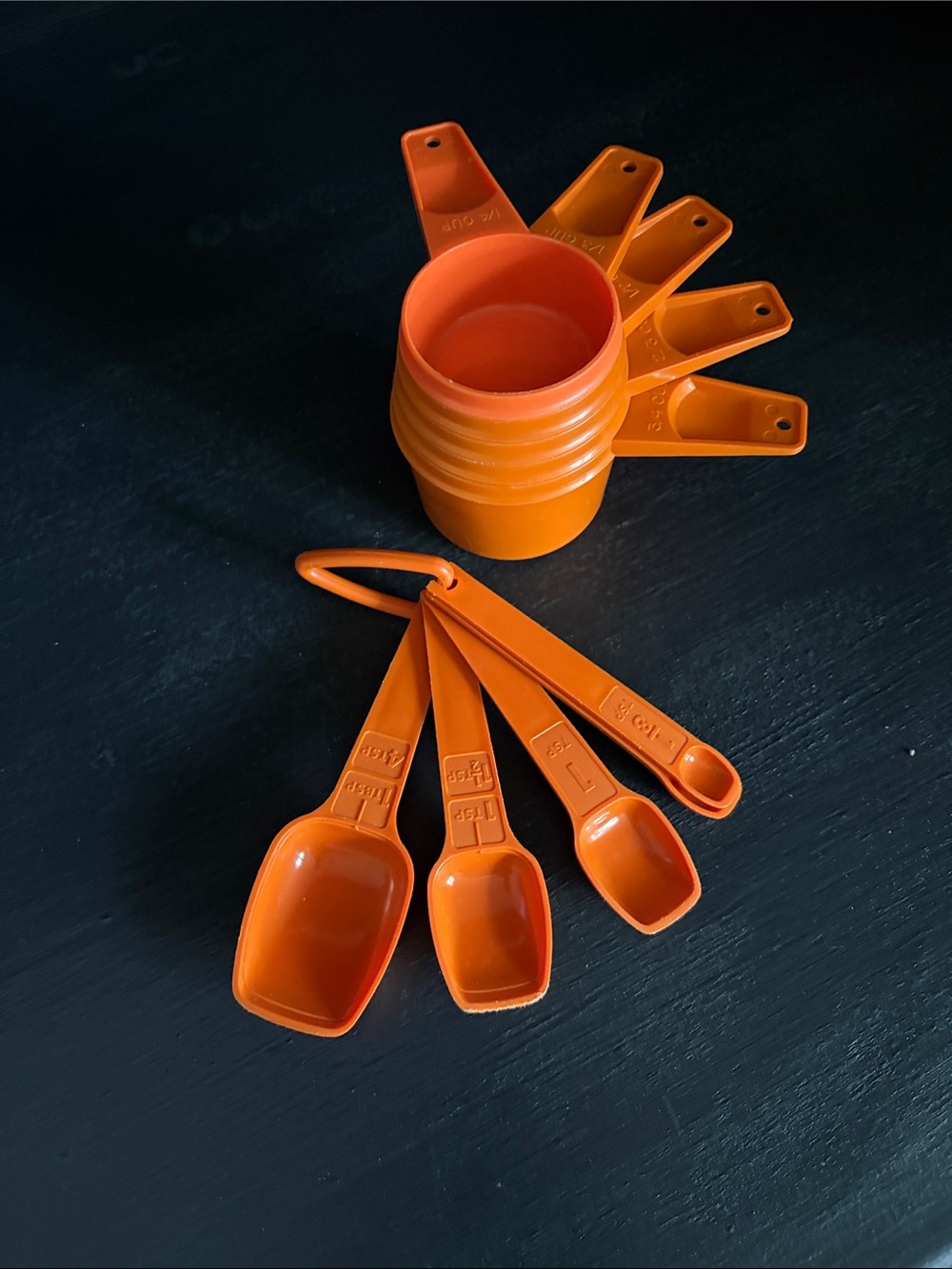 Vintage Tupperware Measuring Cup and Spoon Set